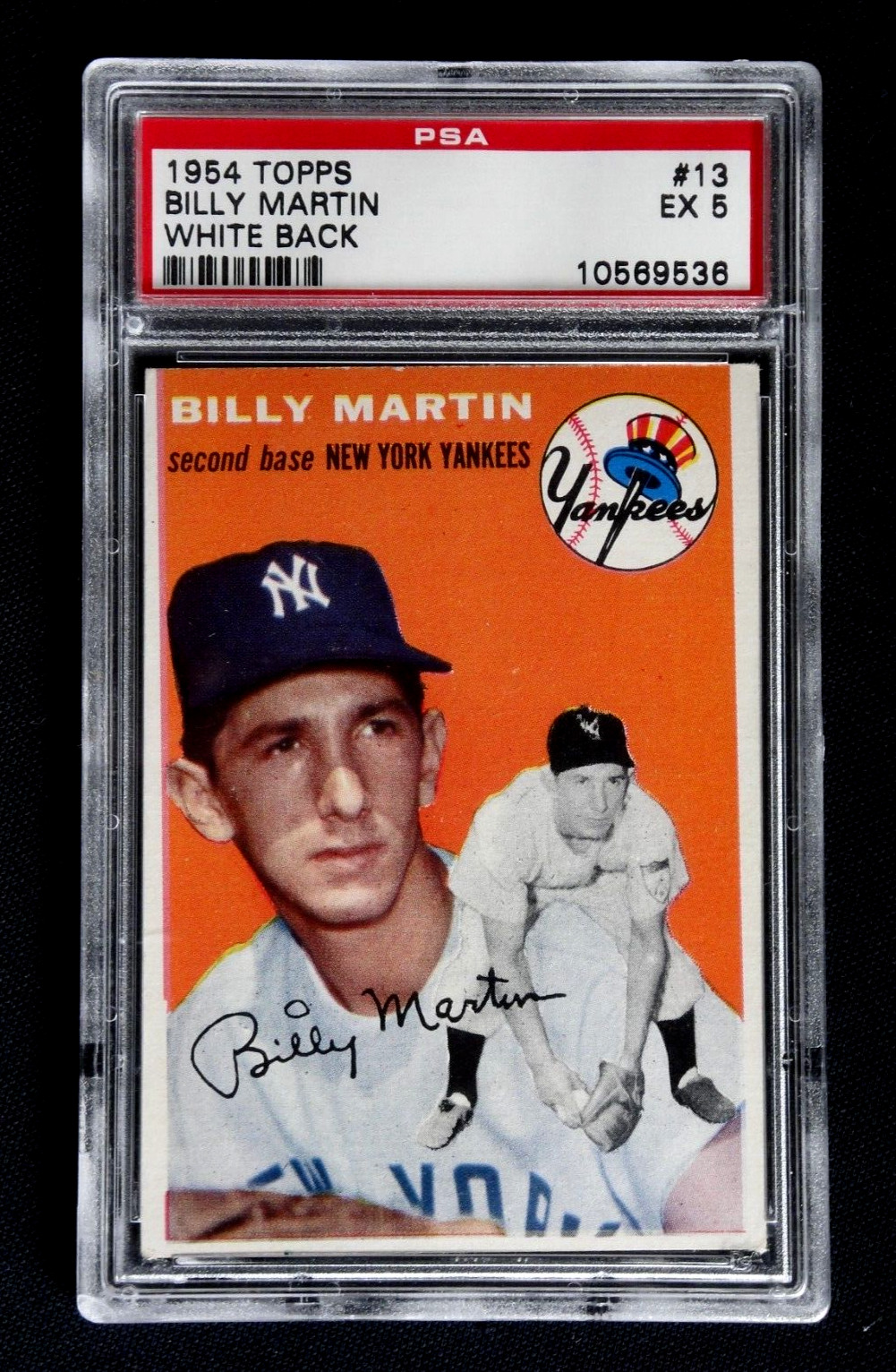 BILLY MARTIN 1954 TOPPS BASEBALL CARD #13 PSA 5 EXCELLENT HOF GRADED NY YANKEES