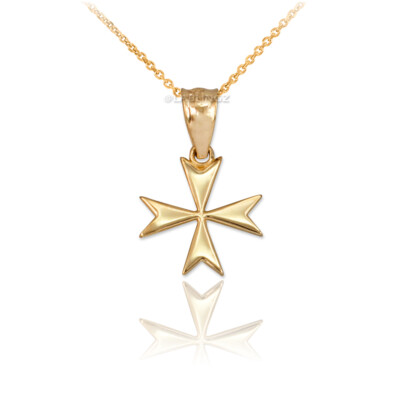 Kleine Anhängerkette Gold Malteserkreuz Damen