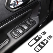 Window Switch Button Panel Frame Trim cover for Grand Cherokee 2011+Carbon Fiber