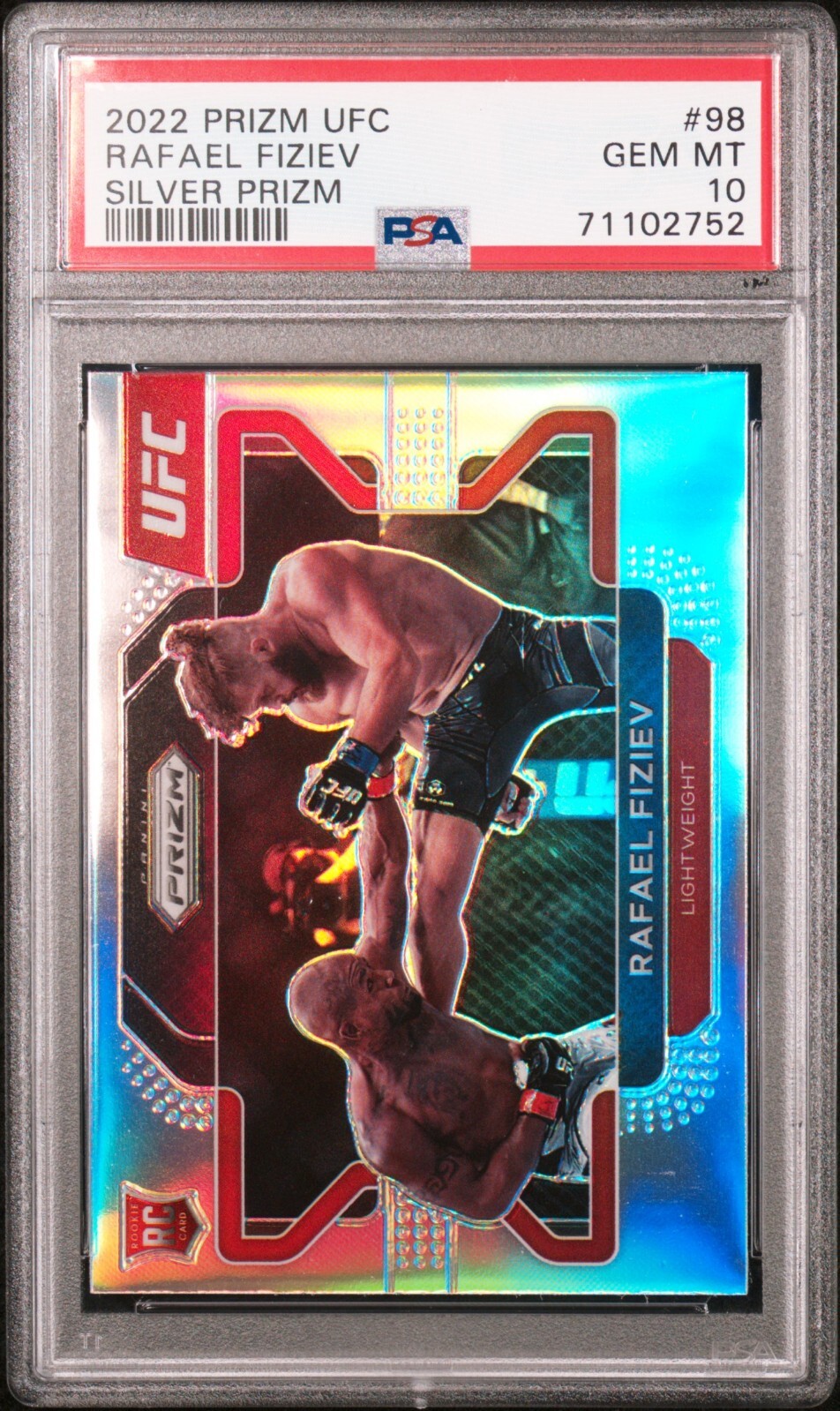 2022 Prizm UFC #98 Rafael Fiziev Silver Prizm Rookie RC PSA 10 Gem Mint