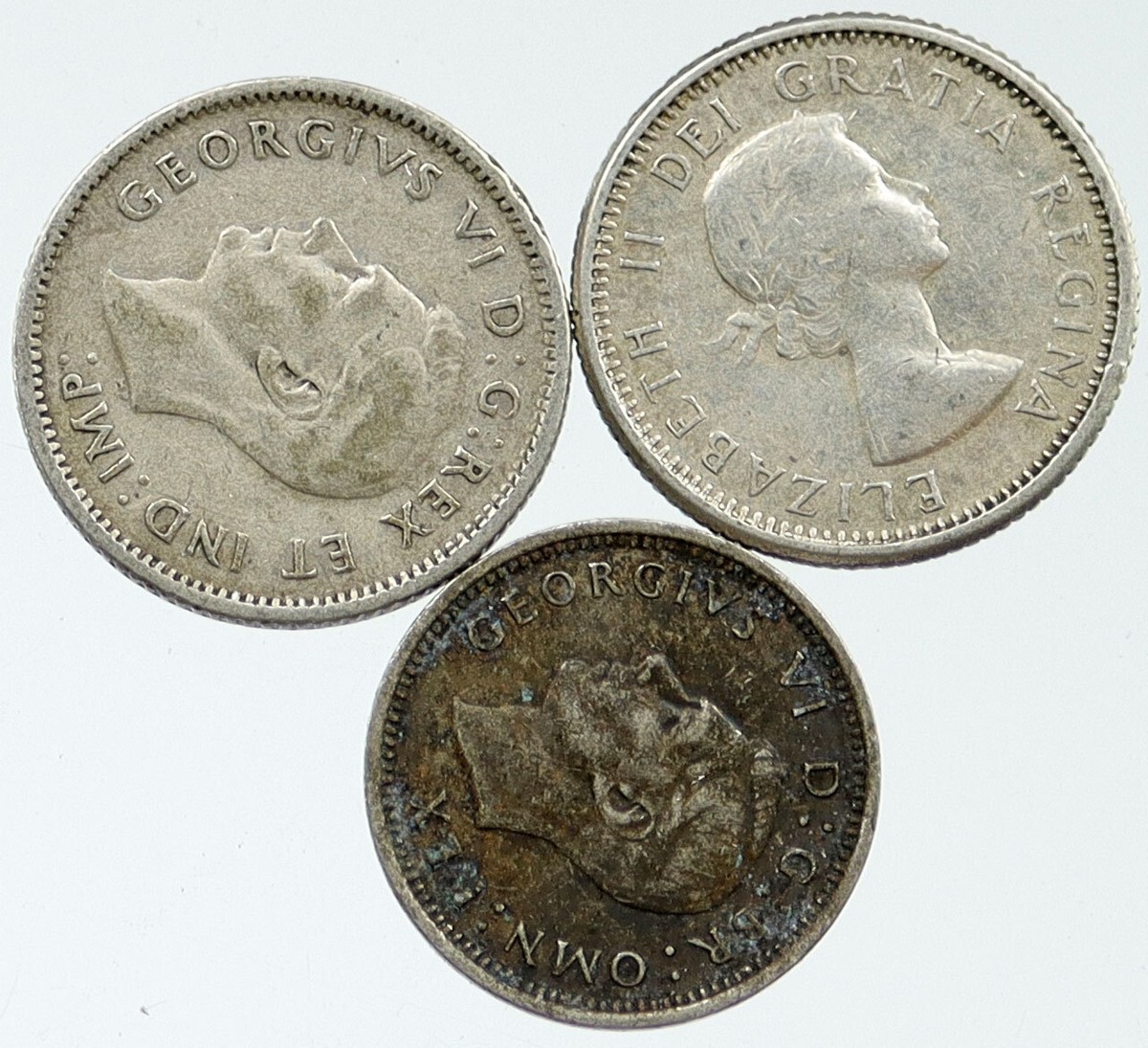 Lot of 3 Silver WORLD COINS Authentic Collection Vintage