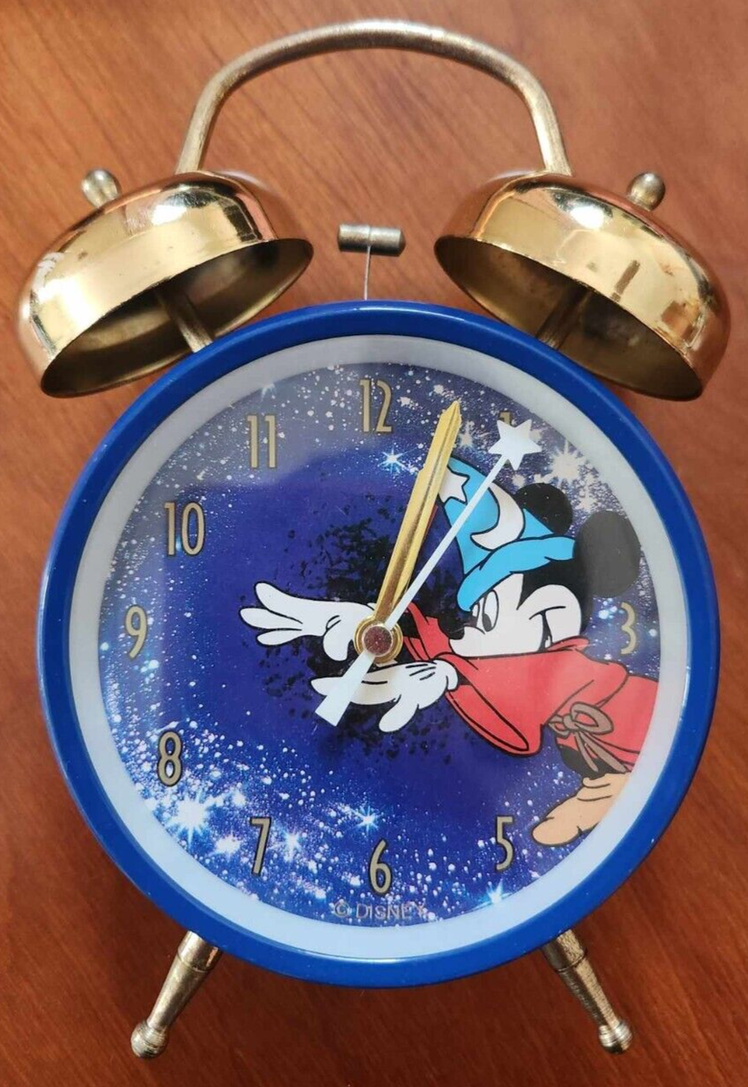 Disney Store 1991 Fantasia Mickey Mouse Double Bell Blue Alarm