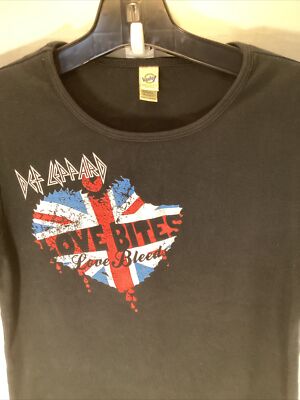 Def Leppard Love Bleeds T Shirt, Black 80s Graphics, SS, Size Plus 1 Rock