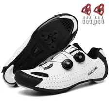 MTB Cycling Flat Shoes with Spd Cleats Men's Road Bike Sneaker Biking Shoes 