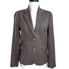 J Crew Schoolboy Wool Blazer Sz 4 Gold Button Preppy Ivy Classic Office Workwear