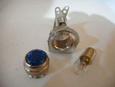 Vintage Tube Amp Style Pilot Light Assembly With Aqua Jewel & #47 Bulb- USA Made