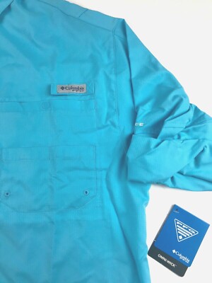Chemise De Pêche Columbia PFG Tamiami – Homme Big 1X – Cyan – Manches Longues