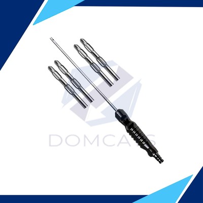 Liposuction Fat putting Tool with Fixed Black & Black Handle With Double Basket