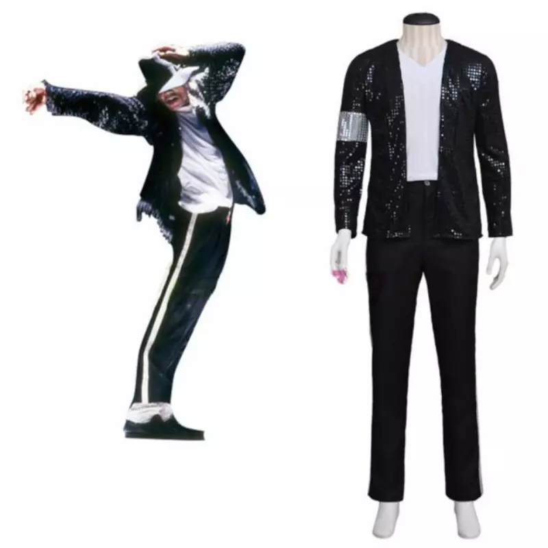 MJ Michael Jackson Billie Jean Black Jacket and Pants Cosplay Costume  classical