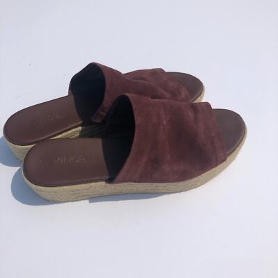 VINCE Suede platform espadrille 9
