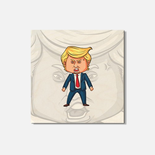 Trump United States Presidential Election 4'' X 4'' Square Wooden Coaster - Picture 1 of 3