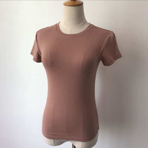 Top donna estivo puro cotone spazzolato basic versatile maglietta manica corta - Foto 7 di 18