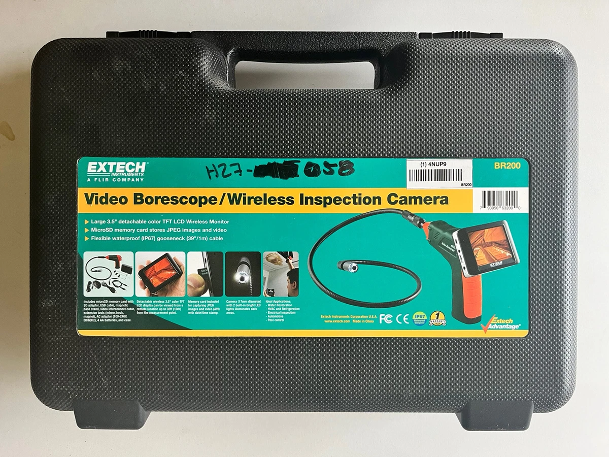 Extech BR200 Video Inspection Camera- Borescope 3.5 LCD Screen (3' Cable)