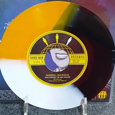 Wanda Jackson Tri color You Know I'm No Good/Shakin' All Over 45 third man new