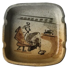 Nalda Pottery Trinket Dish or Ashtray Approx 6.5 Inch Made Spain Stamped Mark