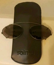 Vintage Sointu 1009C Bronze Metal Oval Clips-On Sunglasses Frames Japan