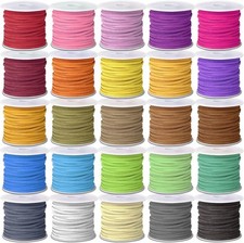 Faux Suede Leather Cord, 25 Rolls Flat for Jewelry Making, Leather Strips Lace