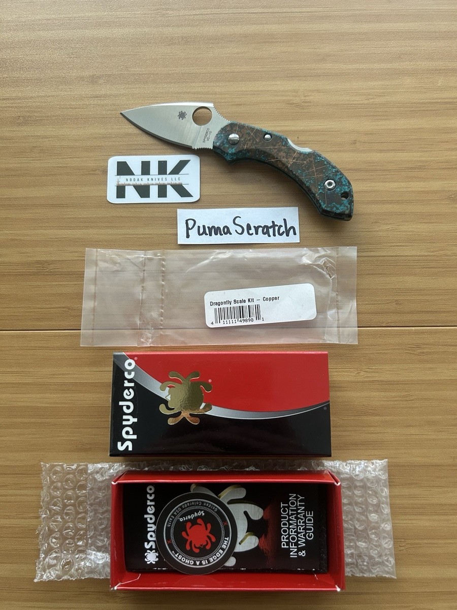 Nodak Custom “Puma Scratch” Shipwreck Copper Spyderco Dragonfly 2