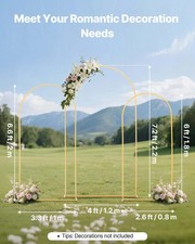 Arch Backdrop Stand, Set of 3, 7.2/6.6/6 ft, Stable Structure, Easy Assembly, Go