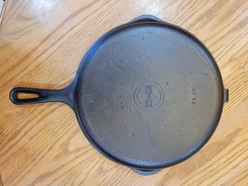 Griswold #80 small logo double skillet hinge tab lid