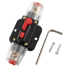40A Audio Inline Circuit Breaker Reset Fuse Holder 12-24V DC Manual Reset Fus...
