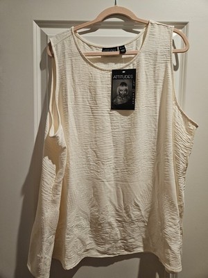 Attitudes by Renee Greenstein Creme Colored fashion tank top