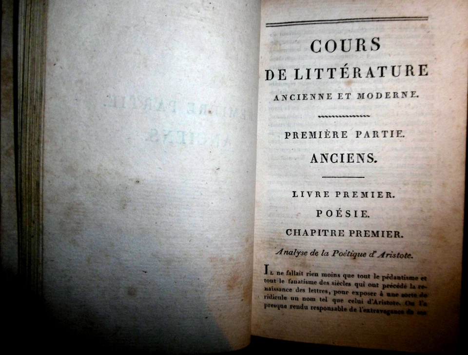 LAHARPE-LYCEE ou COURS DE LITTERATURE ANCIENNE & MODERNE-15 VOL-RELIES- - Photo 4/4