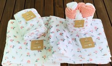 NWT Deborah Connolly 10pc Towel Set Bath Hand Washcloth Rose Petite Fleur Floral