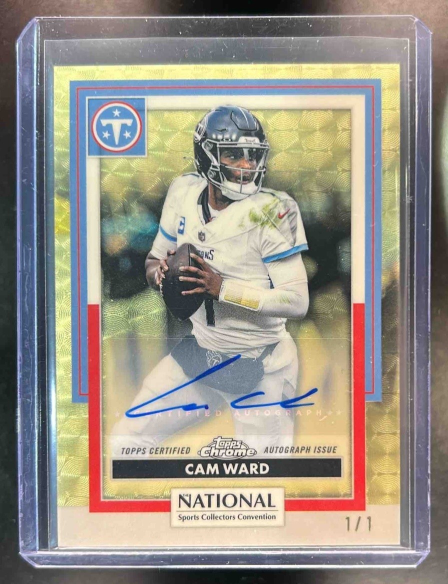 2026 Topps Chrome National NSCC Cam Ward NFL Auto Chrome SuperFractor #1/1