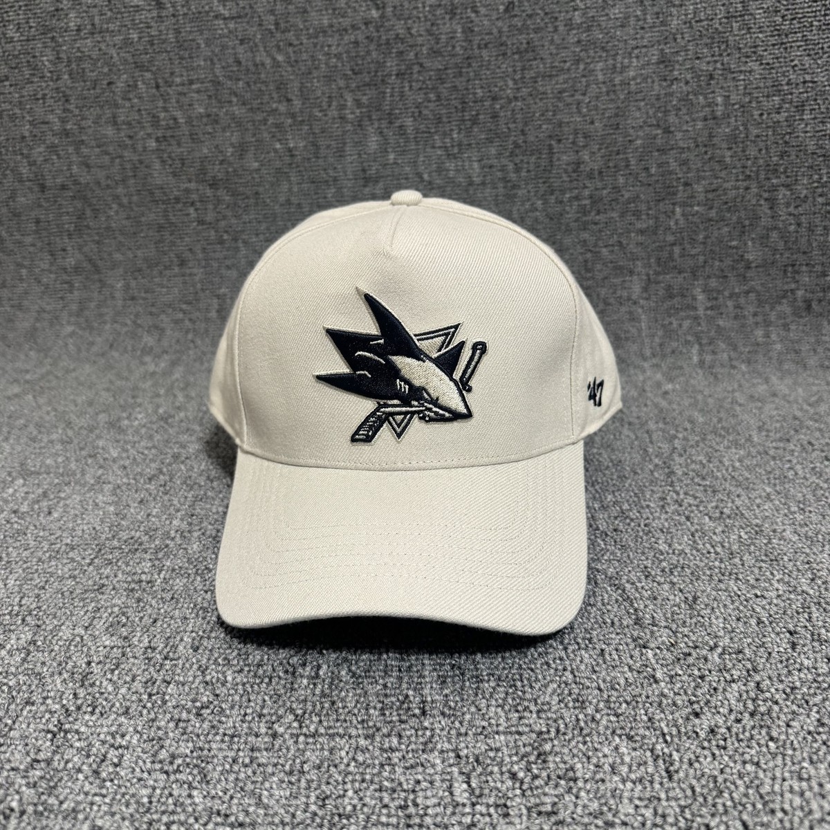 '47 Brand San Jose Sharks Snapback Curved Brim Cream Hat Adjustable