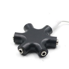 Reusable 5 Port 3.5mm Earphone Splitter Durable Headphone Adapter Black Cable