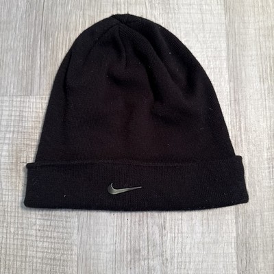 VINTAGE RARE NIKE BLACK SKULL/DOCKER CAP WITH METAL SWOOSH SIZE FOR MEDIUM HEAD