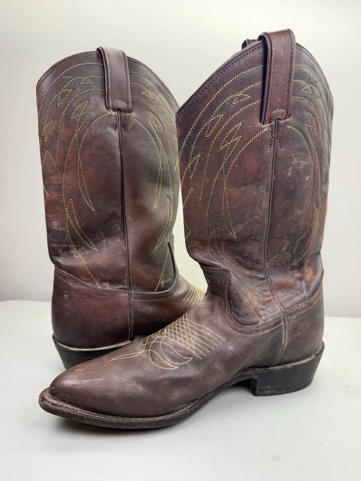 FRYE 77689 BILLY Stitch Pull On Brown Leather Cowboy Boots WOMENS 10B Rodeo - Image 2 of 4