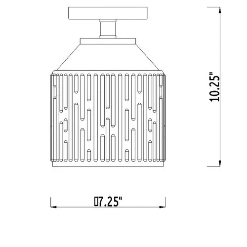 Designers Fountain D288M-SF Ele 8"W Semi-flush Drum Ceiling - Black - Picture 4 of 5