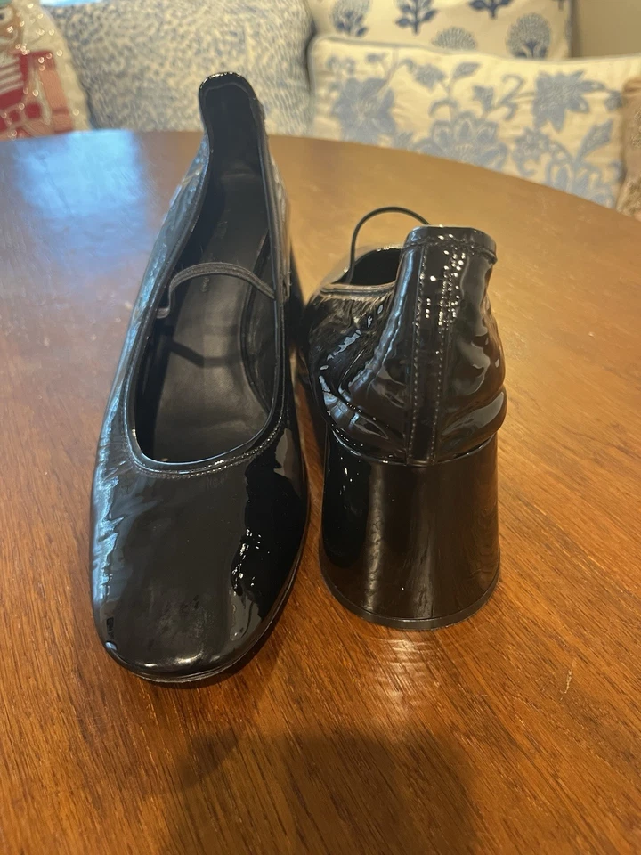 Zapatos de tacón KHAITE Mary Jane 41 charol negro punta cuadrada Italia Foto 2 de 4