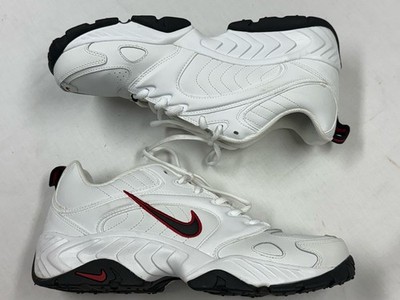VINTAGE Nike T Light II Leather White Black Red Mens Size 12 Sneakers 307705 111