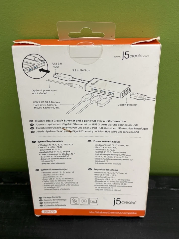 j5 Create USB 3.0 Multi-Adaptor Gigabit Ethernet 3-port Hub For Laptop - Image 3 of 4