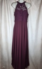 NWOT Lulus Burgundy Lace Maxi Dress Womens  Fully Lined size M