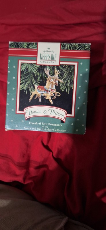 Hallmark Keepsake Donder & Blitzen Reindeer Collection 4th of 5 Ornaments 1992