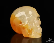 2.0" Carnelian Hand Carved Crystal Skull, Realistic, Crystal Healing