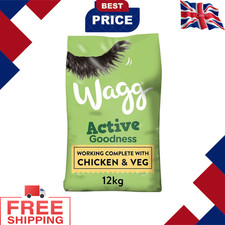 Wagg Active Goodness Complete Dry Adult Dog Food Chicken & Veg 12kg - For All 1.79 per kilo