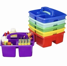 Storex Classroom Caddy 9.25 x 9.25 x 5.25 Inches Assorted Colors Case of 6