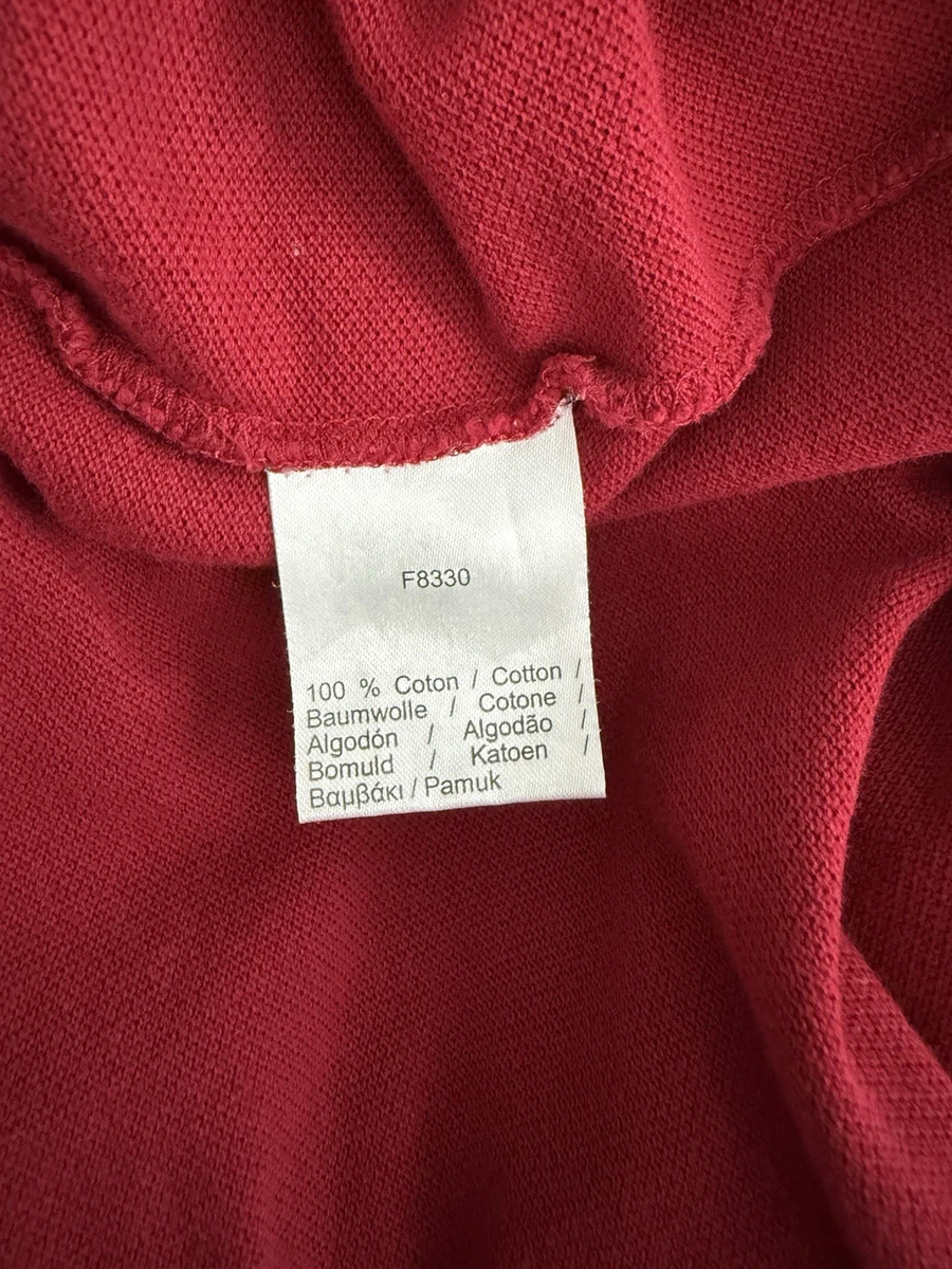 Lacoste Men’s Slim Fit Red Cotton Polo Shirt L Logo Button Collared