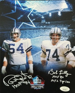 Bob Lilly Randy White HOF Signed Dallas Cowboys Football Photo AUTO JSA