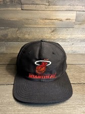 Vintage 90s Miami Heat NBA Logo Embroidered Snapback Hat Cap Front Row