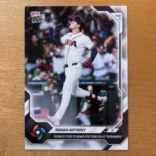 Roman Anthony Topps NOW World Baseball Classic Rookie Card Team USA / Red Sox