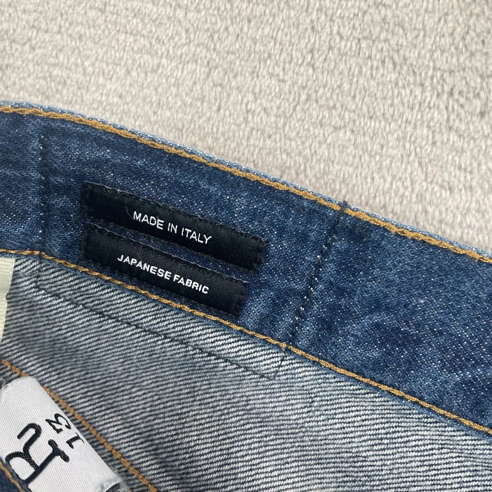 Jeans R13 sob medida gota virilha algemada índigo enxágue 28 (tag 23) selvedge japonês - Imagem 3 de 4