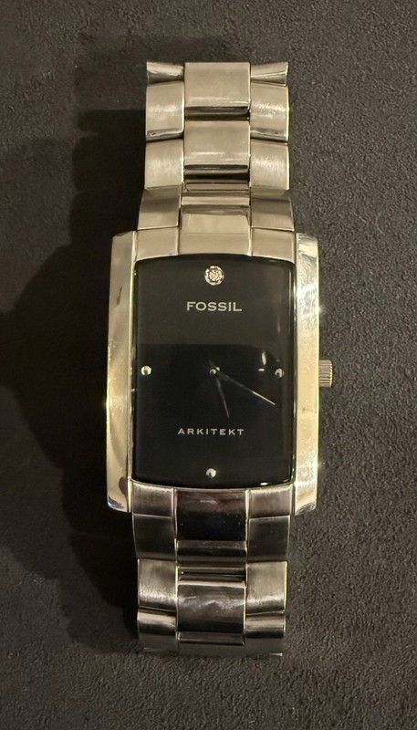 Fossil Arkitekt FS-4156 Men's Silver Tone Stainless Steel Dress Wristwatch