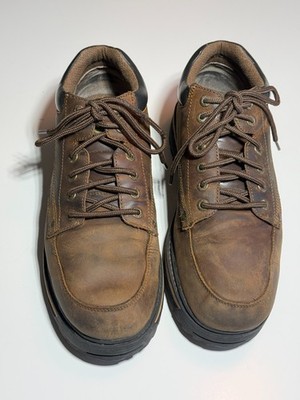 Skechers Extra Wide Men's Size 13 Brown Oiled Genuine Leather Comfort Lace Up