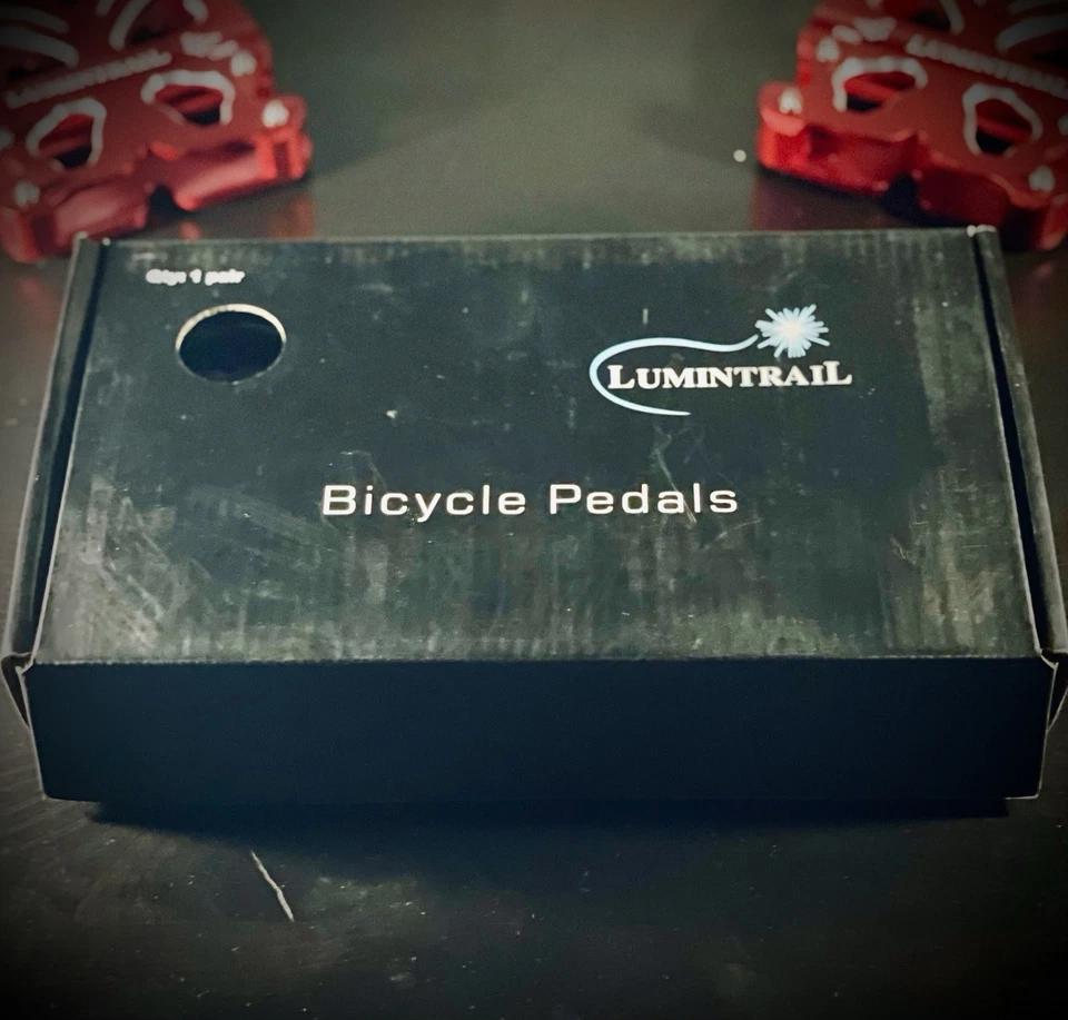 4 pares de pedales de plataforma de aluminio CNC rojos Lumintrail MTB BMX bicicleta plana Foto 3 de 4